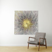 Blüh mit Gold Moderne Abstrakte Fraktal Blume Wandteppich (Beispiel (Horizontal))