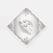 Blüh Silver 25. Hochzeitstag Neapel Serviette (Ecke)