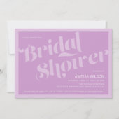 Blüh Typografie Lavender Lilac Brautparty Einladung (Vorderseite)