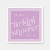 Blüh Typografie Lavender Lilac Brautparty Serviette (Vorderseite)