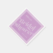 Blüh Typografie Lavender Lilac Brautparty Serviette (Ecke)