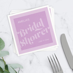 Blüh Typografie Lavender Lilac Brautparty Serviette