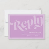 Blüh Typografie Lavender Lilac Wedding RSVP Karte (Vorderseite)