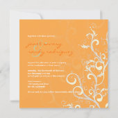 Blüh/Wirbel Blätter/Orange Einladung (Rückseite)