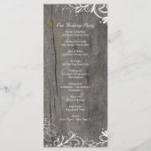 blüh Wirbel Hochzeitsfeiern auf Holzhölzern Programm (Rückseite)