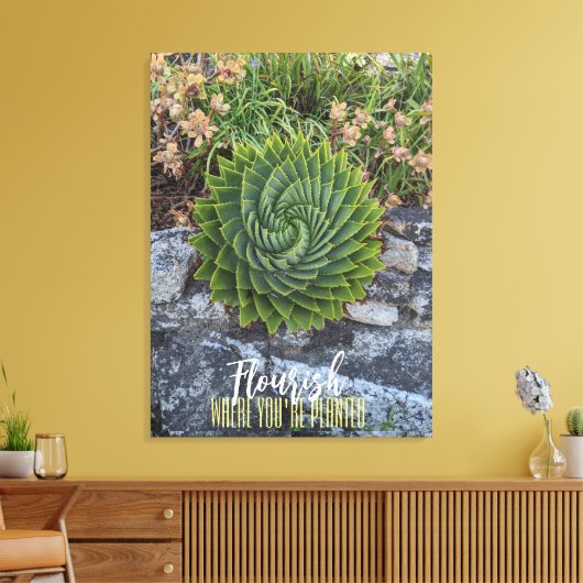 Blüh, wo man in Spiralalalosen-Granit gepflanzt is Leinwanddruck (Insitu (Wohnzimmer))