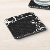 Blühe Grid Drinks Coasters mit schwarzem und weiße Untersetzer (Linke Seite)