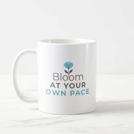 Blühe in deinem eigenen Tempo Minimaler Motivation Kaffeetasse (Links)