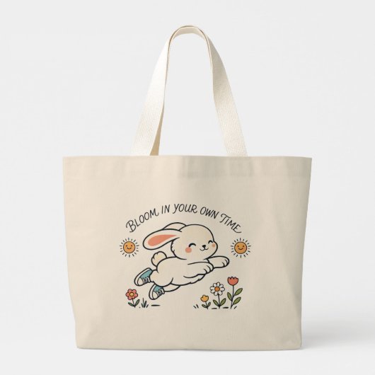 Blühe in Deiner Eigenen Zeit Bunny-Tasche Jumbo Stoffbeutel (Rückseite)