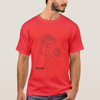 Blühe in Rot – Künstlerisches Blumenmädchen-T-Shir T-Shirt