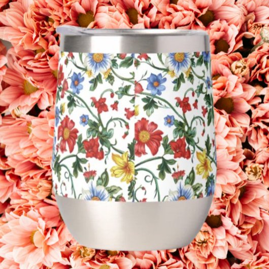 Blühe Kühn | Florales stängelloses Weinglas