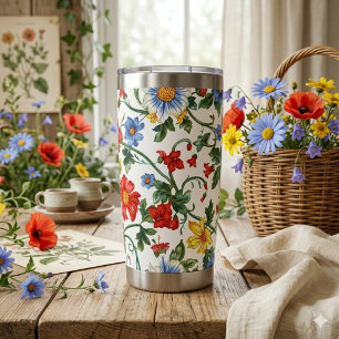 Blühe Kühn   Florales Thermoglas  Thermobecher