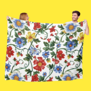 Blühe Kühnes   Farbige Floral-Fleece-Decke Fleecedecke