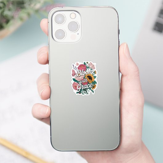 Blühe mit Anmut Aufkleber (Telefon)