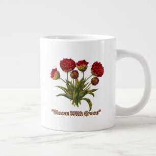 Blühe mit Anmut Floral Elegantes botanisches Zit Jumbo-Tasse