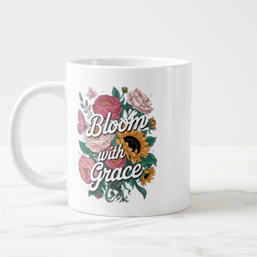 Blühe mit Anmut Jumbo-Tasse (Links)