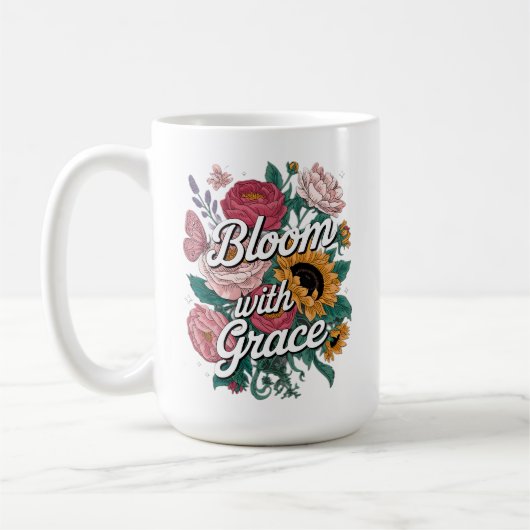 Blühe mit Anmut  Kaffeetasse (Links)
