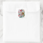 Blühe mit Anmut Quadratischer Aufkleber (Tasche)