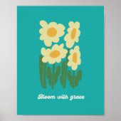 Blühe mit Anmut Retro-Gänseblümchen-Wandkunst Poster (Vorne)