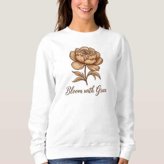 Blühe mit Anmut Vintage-Blumenmuster Sweatshirt (Vorderseite)