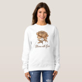 Blühe mit Anmut Vintage-Blumenmuster Sweatshirt (Vorne ganz)