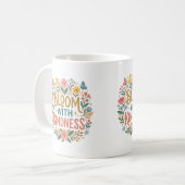 Blühe mit Freundlichkeit Blumen-Kaffeetasse Kaffeetasse (Vorderseite Links)