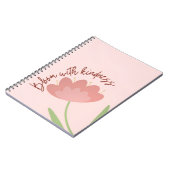 Blühe mit Freundlichkeit, pastellfarbene Blumen  Notizblock (Linke Seite)