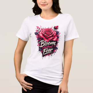 Blühe ohne Angst Pink-Rosen-Blumen-T-Shirt Tri-Blend Shirt