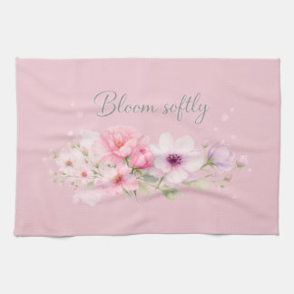 Blühe sanft – Pastell-Wasserfarben-Blumen Geschirrtuch