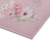 Blühe sanft – Pastell-Wasserfarben-Blumen Schneidebrett (Ecke)