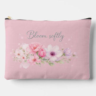 Blühe sanft – Pastell-Wasserfarben-Blumen Zubehörtasche