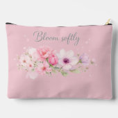 Blühe sanft – Pastell-Wasserfarben-Blumen Zubehörtasche (Rückseite)