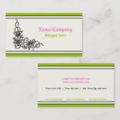 Blühe, schwarz-grün-rosa Visitenkarten Visitenkarte (Vorne/Hinten)