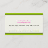 Blühe, schwarz-grün-rosa Visitenkarten Visitenkarte (Rückseite)