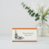 Blühe Visitenkarte für Weinrebe, schwarz türkis, o (Stehend Vorderseite)