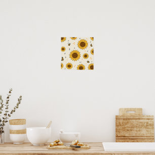 Blühe wie eine Sonnenblume Poster