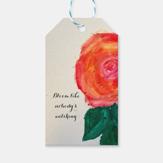 Blühe wie niemand zuschaut geschenkanhänger (Vorderseite)