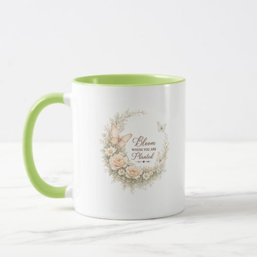 Blühe, wo du gepflanzt bist Blumen-Tasse Tasse (Links)