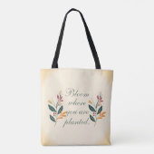 'Blühe, wo du gepflanzt bist' Botanisch Tasche (Rückseite)