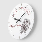 Blühen 50. Jahrestag - personalisiert Große Wanduhr (Winkel)