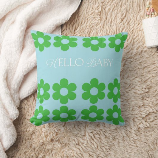 Blühen begrüßt: Hallo Baby Cushion Kissen (Decke)
