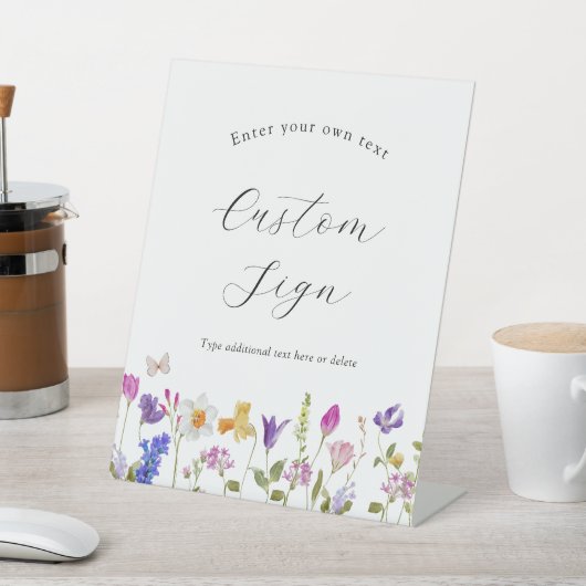 Blühen Blütenblumen Benutzerdefiniertes Textzeiche Sockelschild (In SItu)