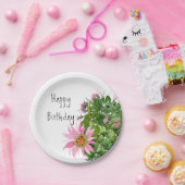 Blühen Cactus Watercolor Benutzerdefiniertes Party Pappteller (Party)