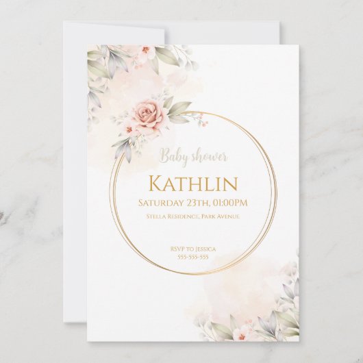 Blühen der Kinderdusche Einladung (Vorderseite)