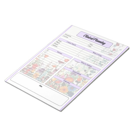 Blühen des Lila Gartens - Klinische Planung Notizblock (angewinkelt)