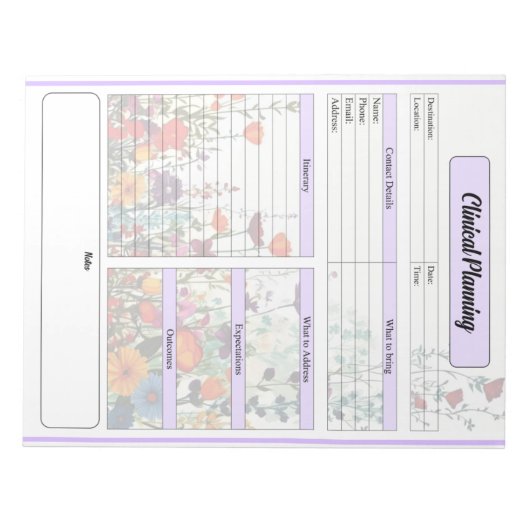 Blühen des Lila Gartens - Klinische Planung Notizblock (Vorderseite)