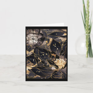 Blühen des schwarzen Golden Lotus Sticker Karte
