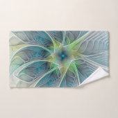 Blühen Fantasy Modern Blue Green Fraktal Blume Badhandtuch Set (Handtuch)