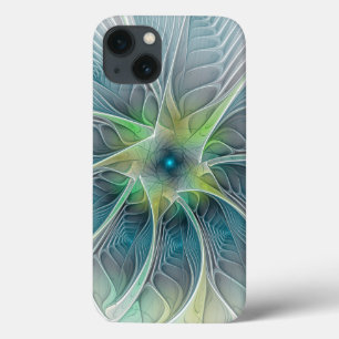 Blühen Fantasy Modern Blue Green Fraktal Blume Case-Mate iPhone Hülle