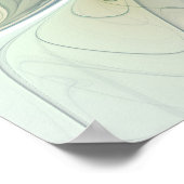 Blühen Fantasy Modern Blue Green Fraktal Blume Poster (Ecke)